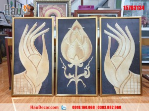 Tranh treo tường hiện đại 3D bộ 3 bức Bàn Tay Đức Phật 15783134